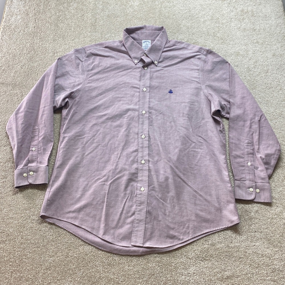 Brooks‎ Brothers Regent Fit Oxford Shirt XL Pink Non Iron Cotton Button Down